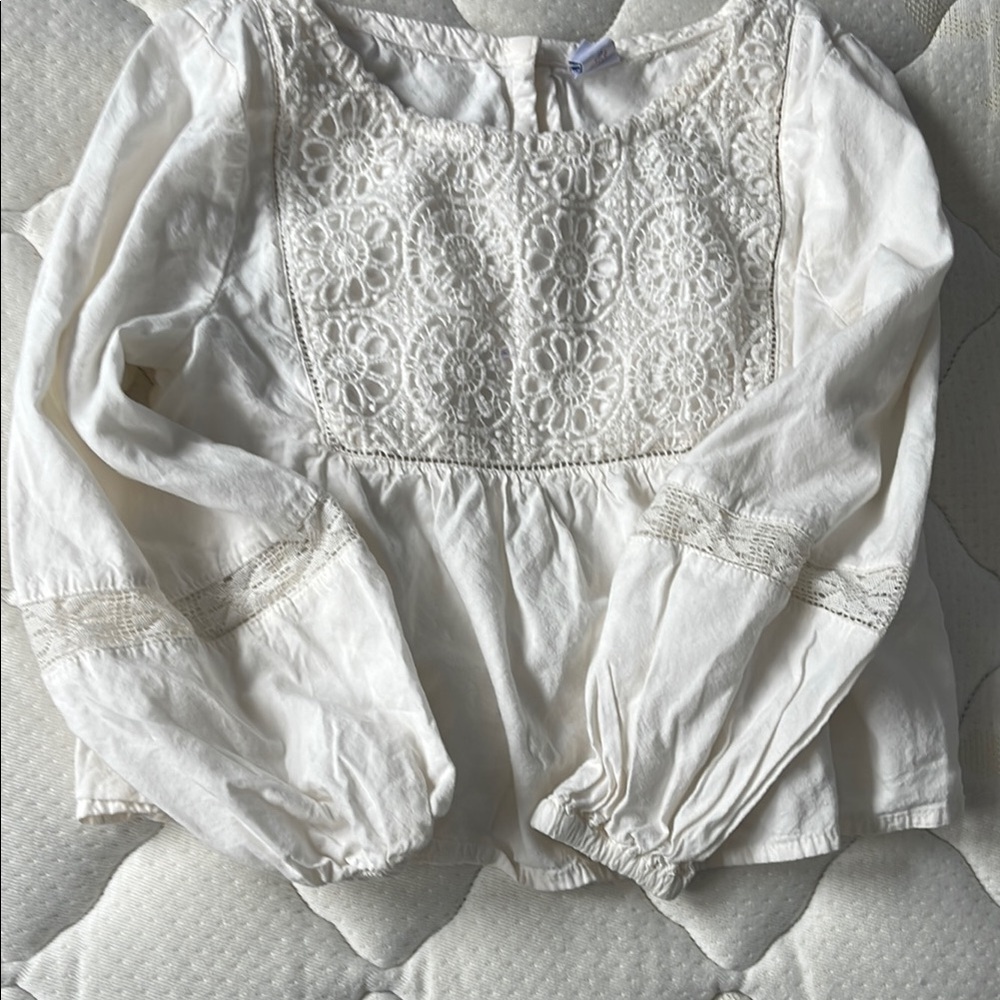 Elegant White Lace girls Top
